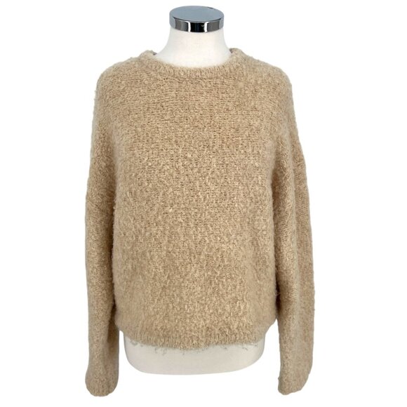 Le Bon Shoppe Textured Crewneck Pullover Sweater Cream Beige Size Small - Picture 1 of 11
